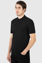 Load image into Gallery viewer, MISH MASH Regular Fit Goose Jacquard Polo Shirt - Black
