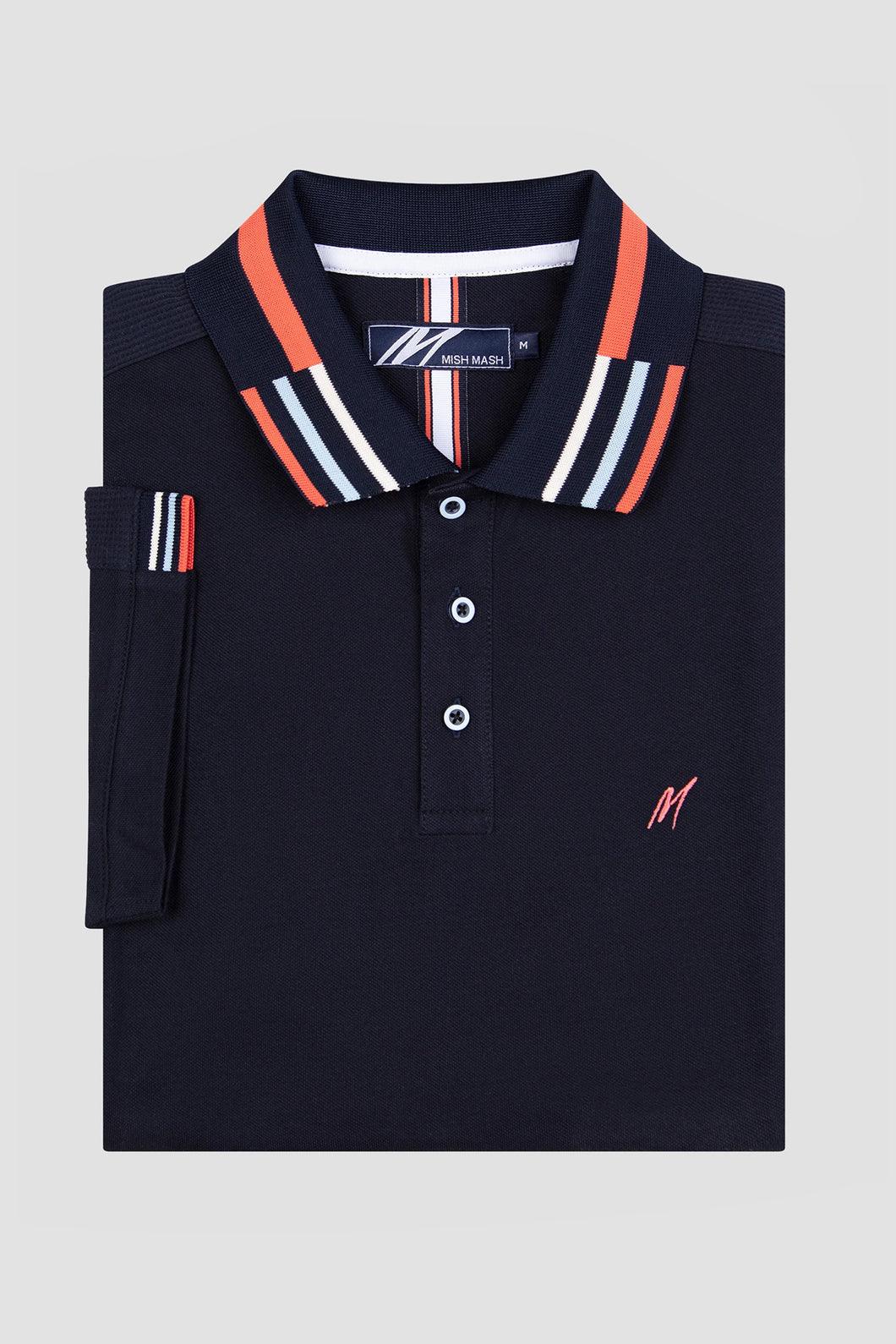 MISH MASH Finn Short Sleeve Polo Shirt - Navy Blue