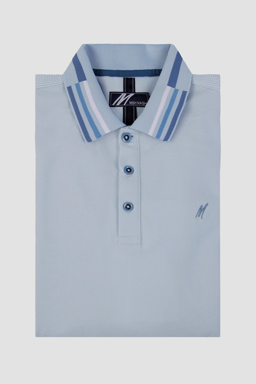 MISH MASH Finn Short Sleeve Polo Shirt - Sky Blue