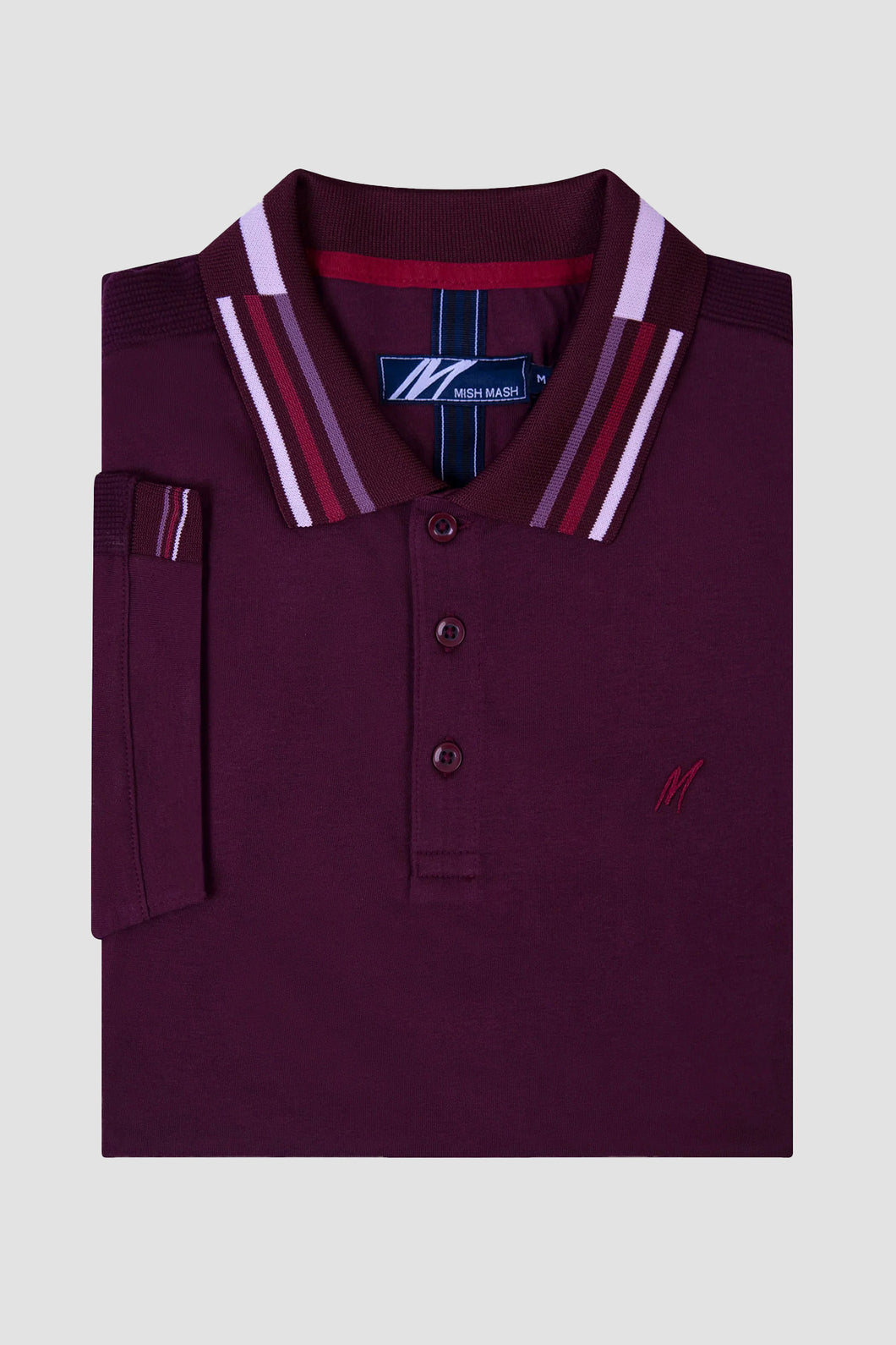 MISH MASH Finn Short Sleeve Polo Shirt - Wine Red