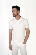Load image into Gallery viewer, MISH MASH Lento Short Sleeve Polo Shirt - Gardenia White
