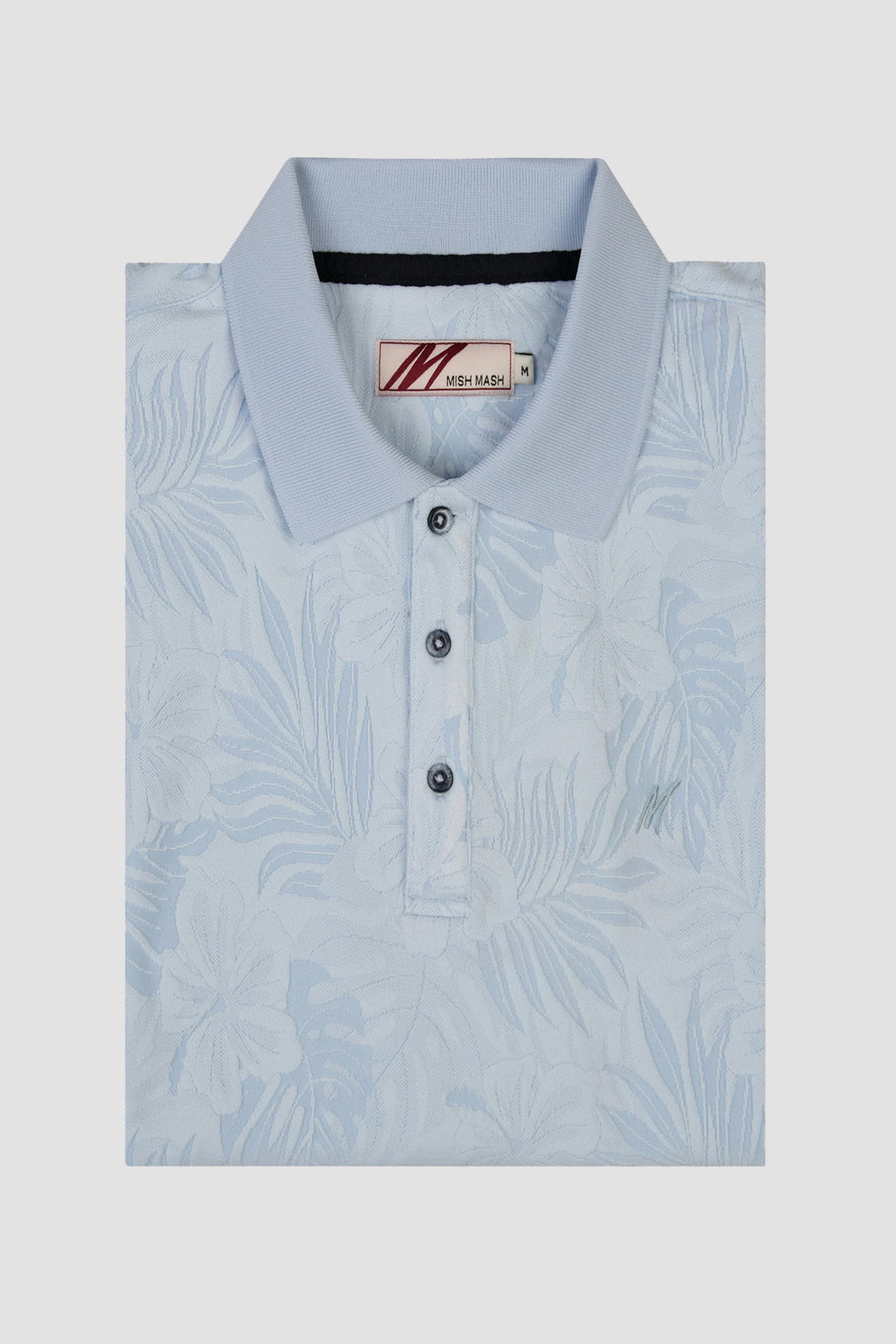 MISH MASH Lento Short Sleeve Polo Shirt - Sky Blue