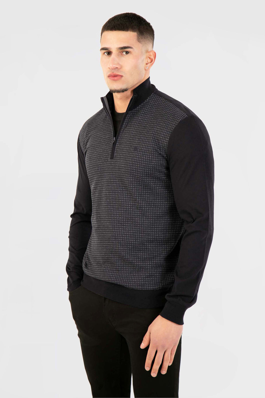 MISH MASH Hibok Funnel Neck Sweater - Black Charcoal