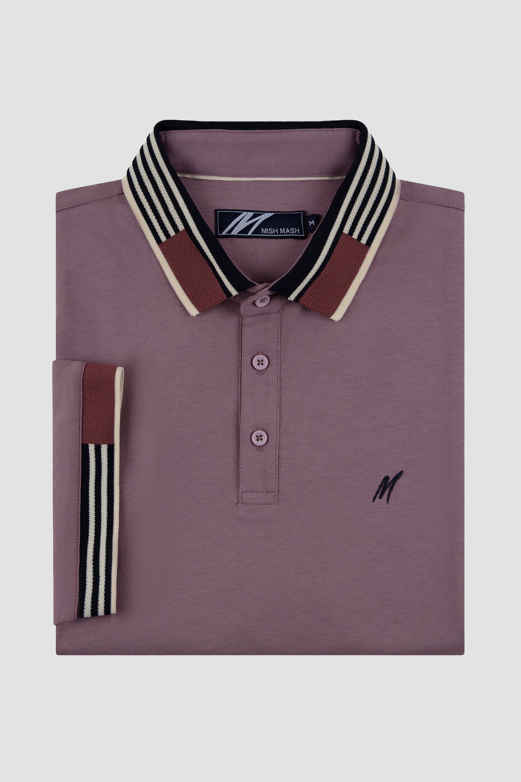 MISH MASH Oslo Regular Fit Short Sleeve Polo Shirt - Dusty Pink