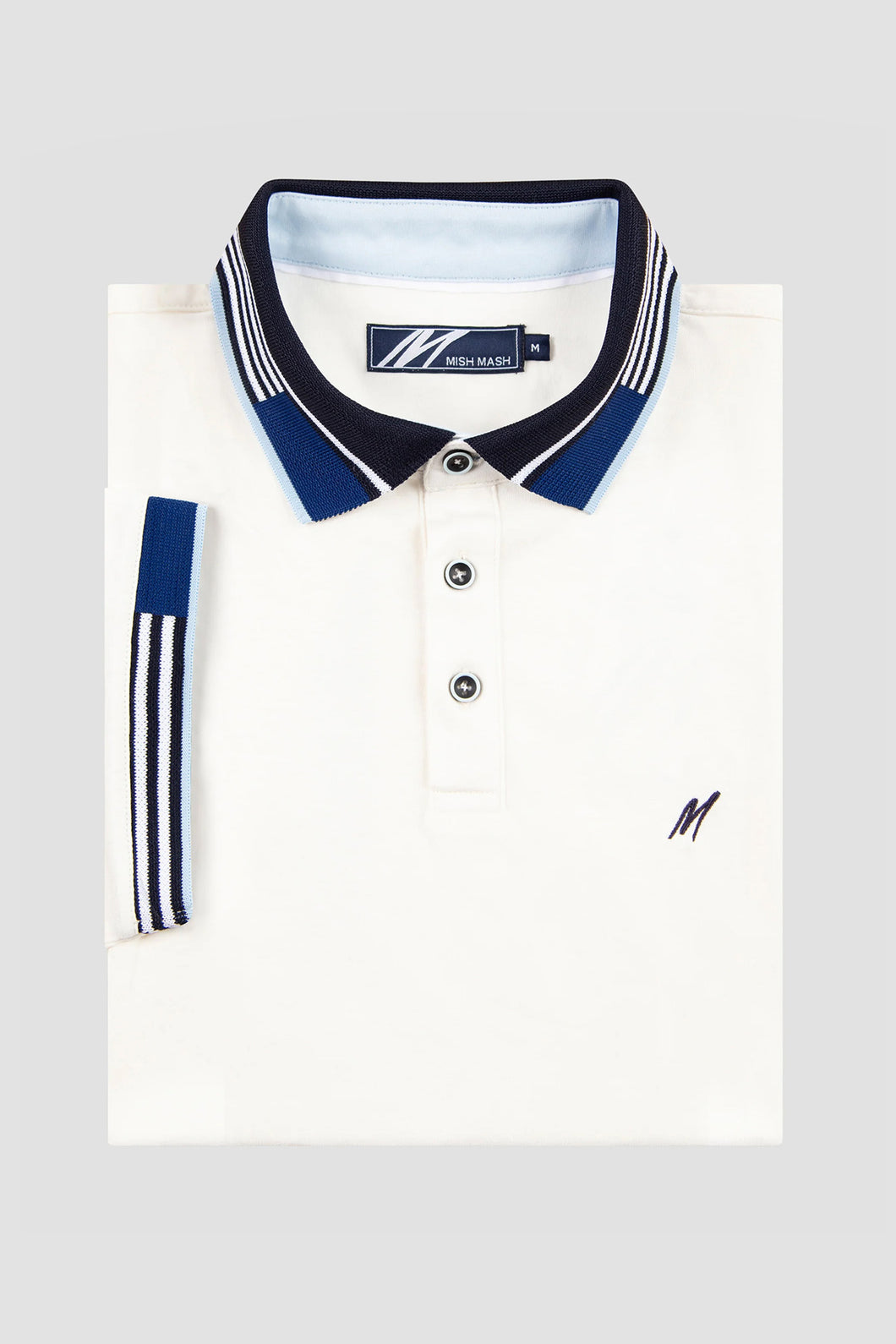 MISH MASH Oslo Regular Fit Short Sleeve Polo Shirt - Gardenia White