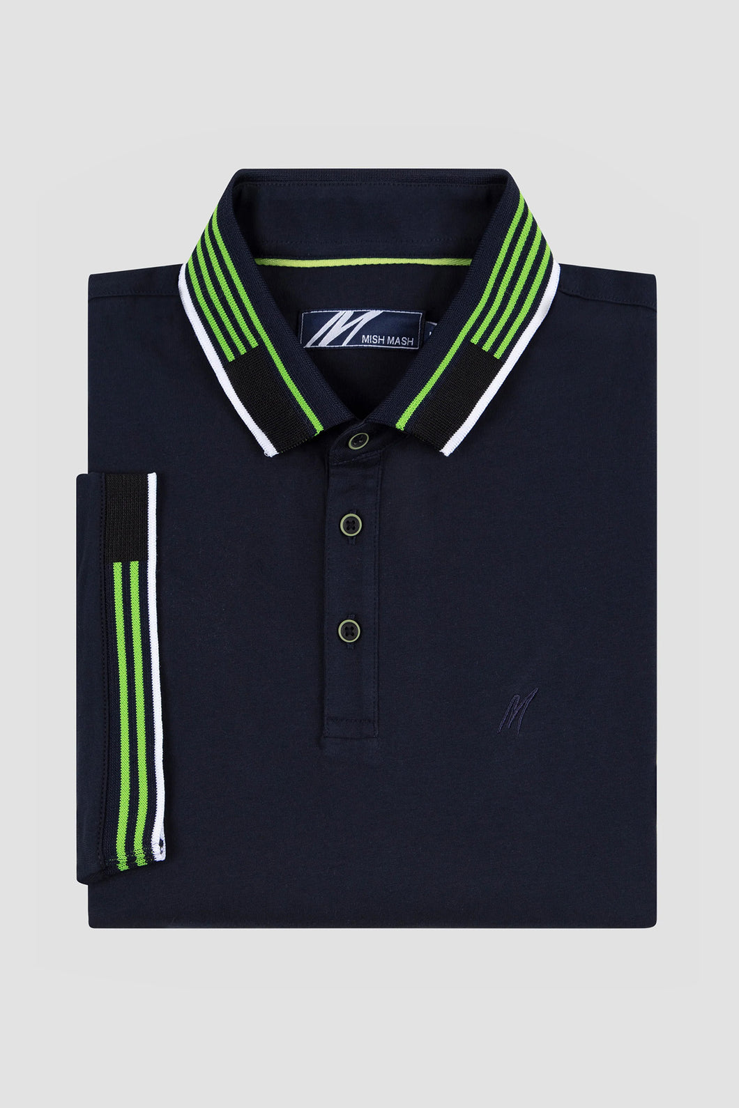 MISH MASH Oslo Regular Fit Short Sleeve Polo Shirt - Navy Green