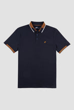 Load image into Gallery viewer, MISH MASH Oslo Regular Fit Short Sleeve Polo Shirt - Navy Orange
