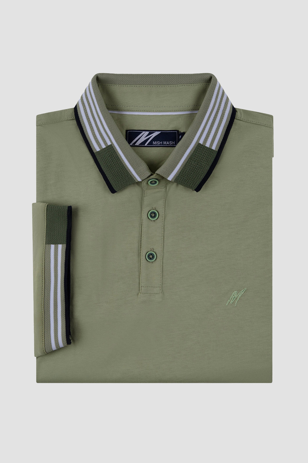 MISH MASH Oslo Regular Fit Short Sleeve Polo Shirt - Pale Green