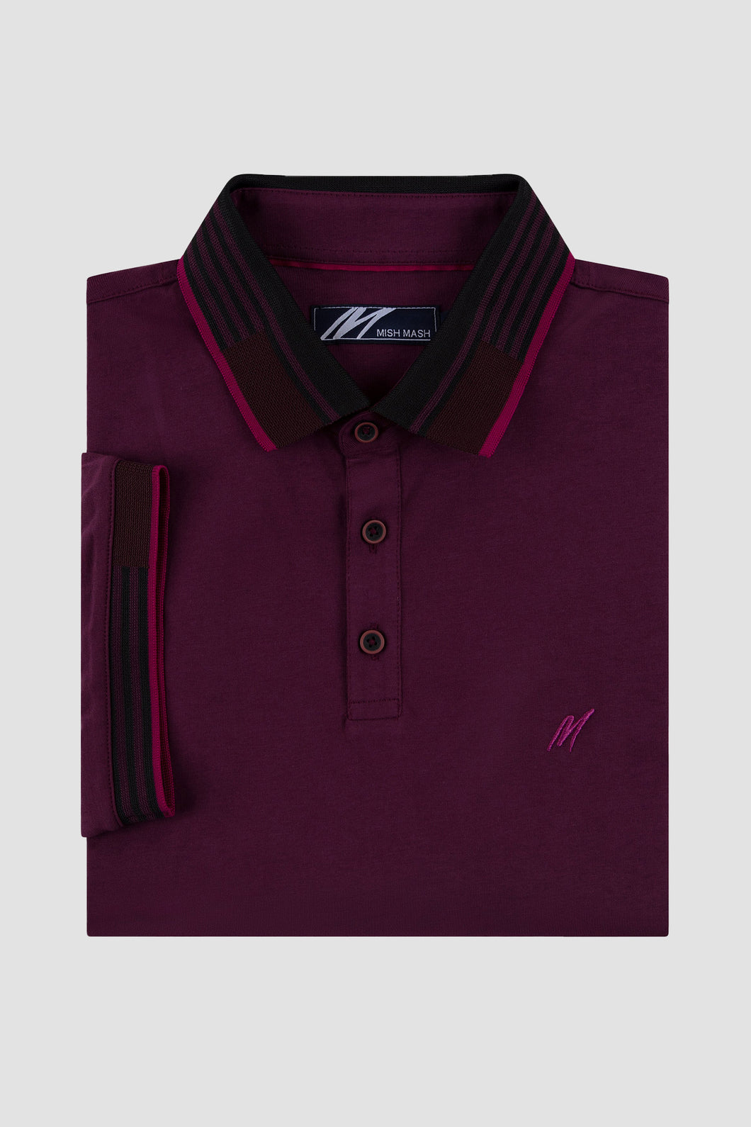 MISH MASH Oslo Regular Fit Short Sleeve Polo Shirt - Wine Red