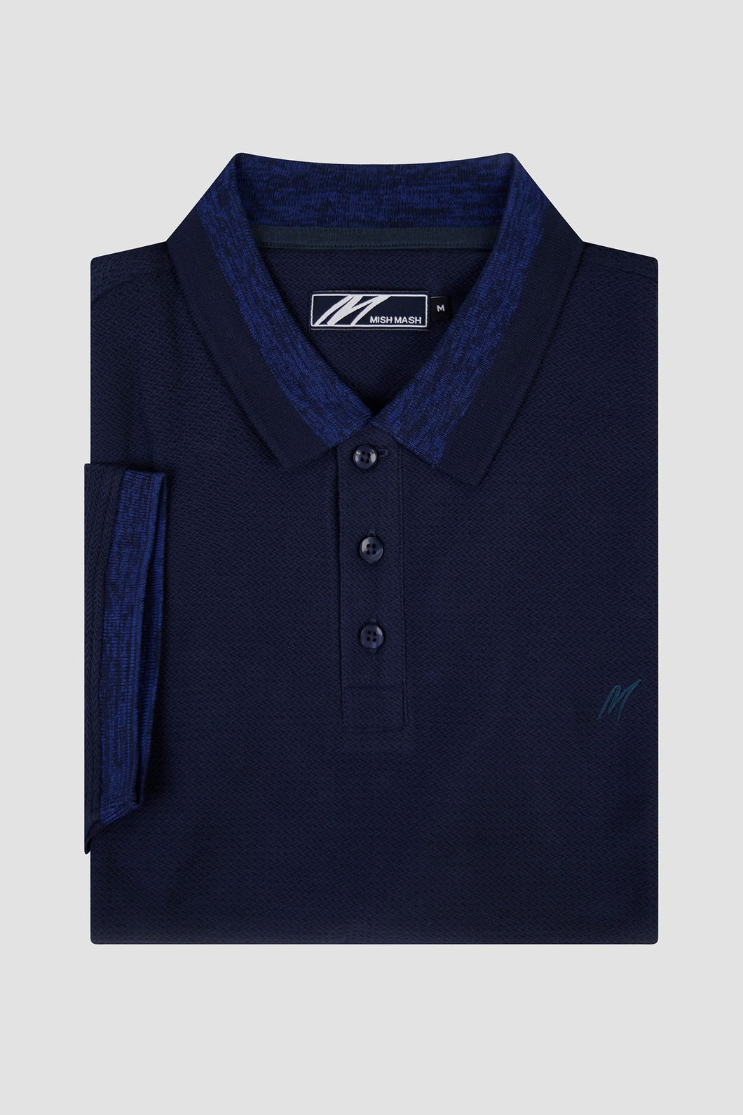 MISH MASH Root Short Sleeve Polo Shirt - Navy Blue