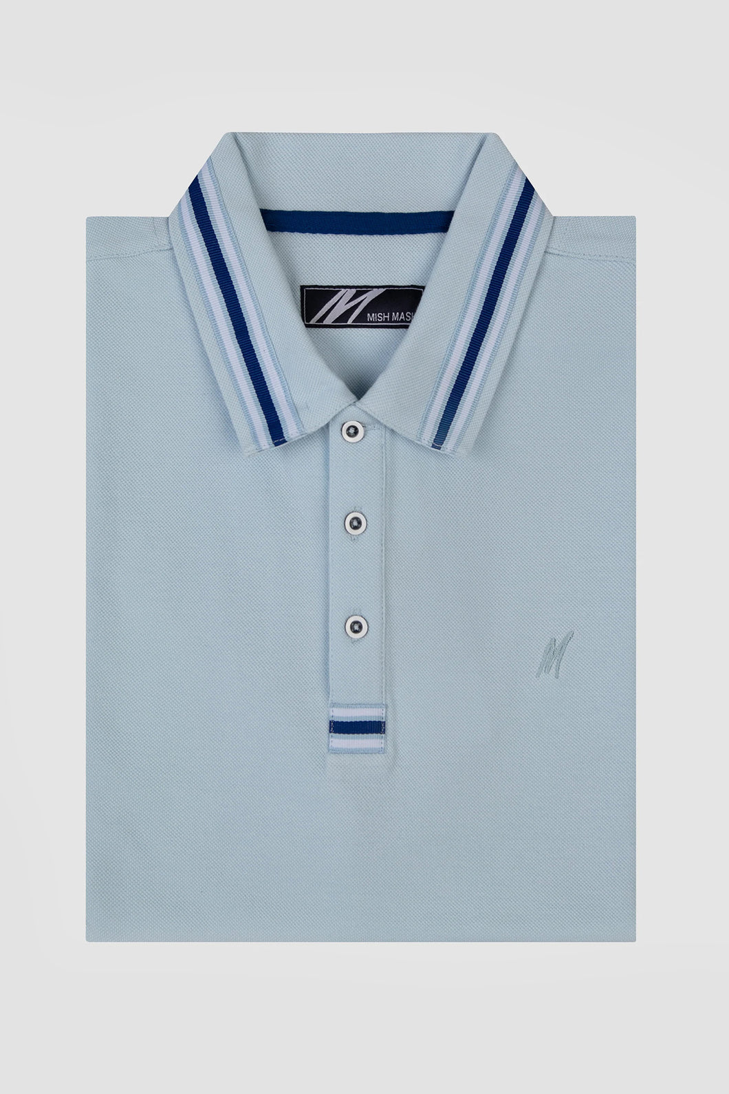 MISH MASH Selwood Short Sleeve Polo Shirt - Sky Blue