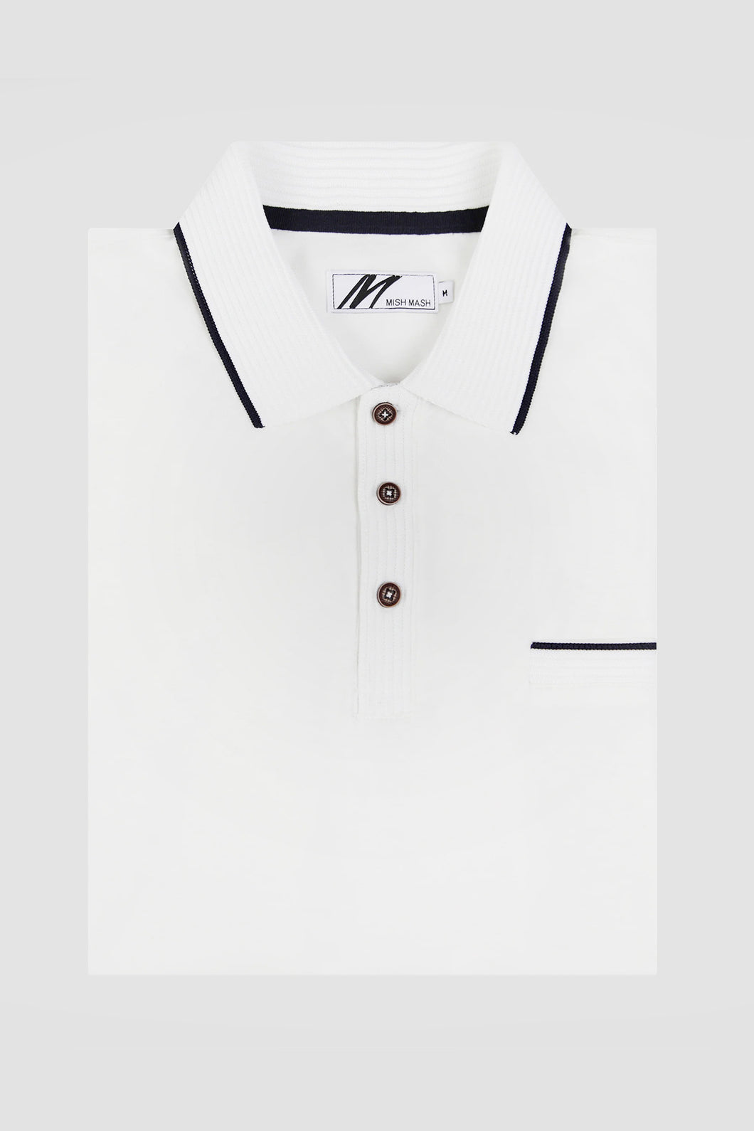 MISH MASH Tonto Short Sleeve Polo Shirt - Gardenia White