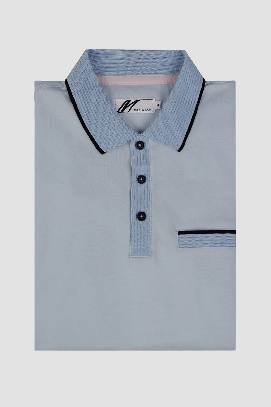 MISH MASH Tonto Short Sleeve Polo Shirt - Sky Blue