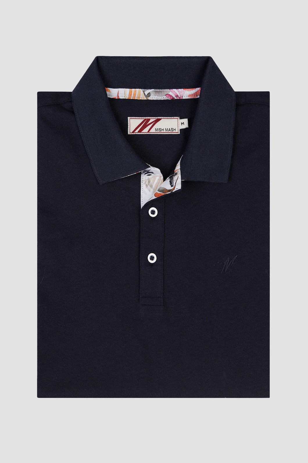 MISH MASH Zebra Short Sleeve Polo Shirt - Navy Blue