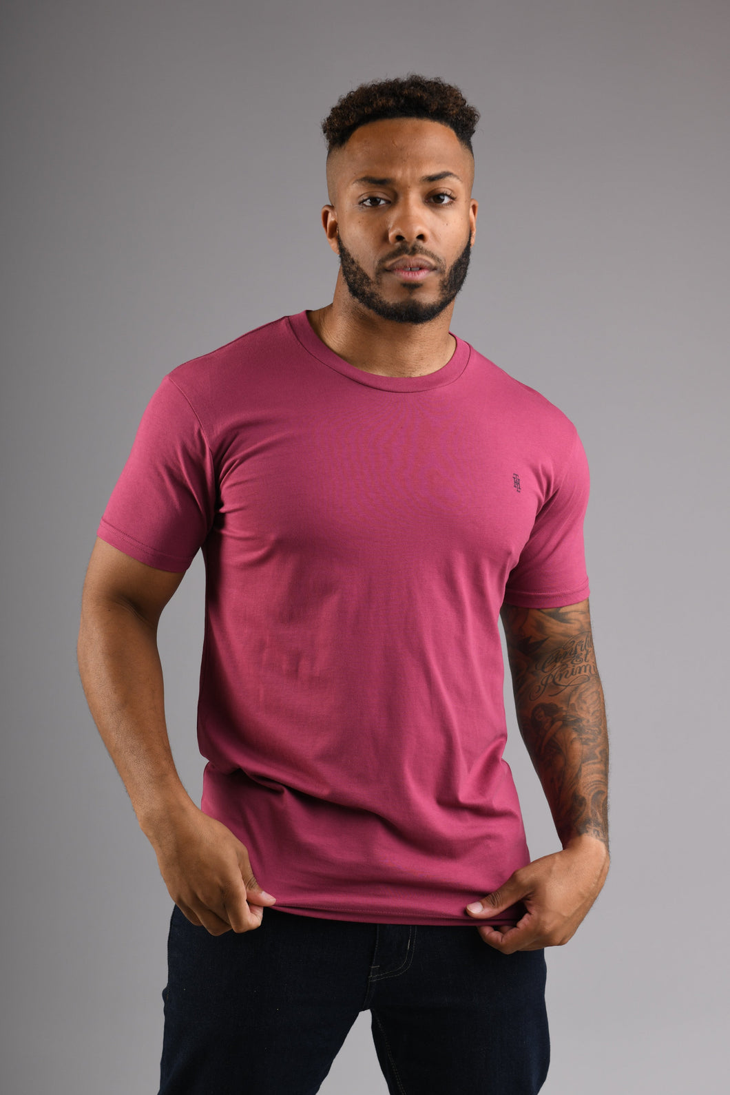 CAMDEN Crew Neck T Shirt - Berry