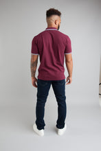 Load image into Gallery viewer, CARNABY Polo Shirt - Burgundy / Sky
