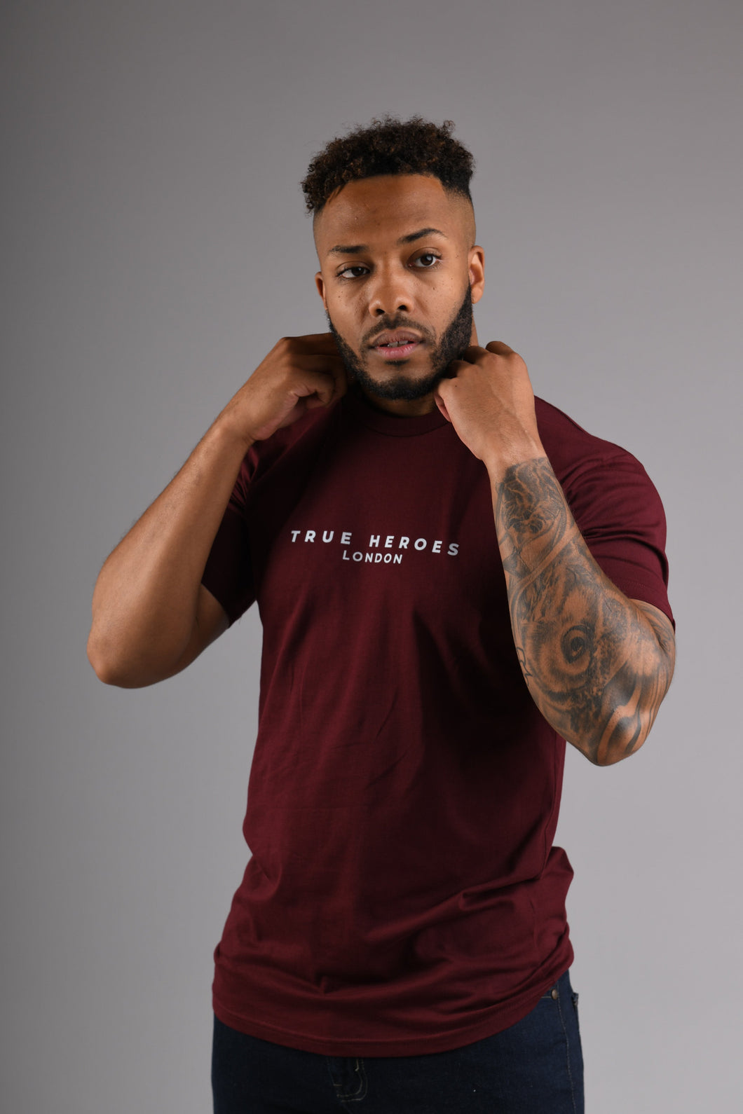 MAYFAIR Crew Neck T Shirt - Burgundy