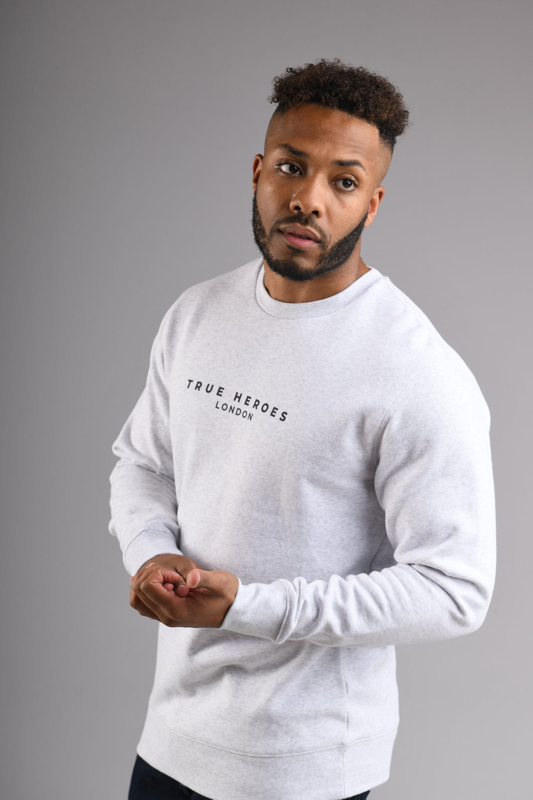 PORTOBELLO Crew Neck Sweatshirt - White Heather